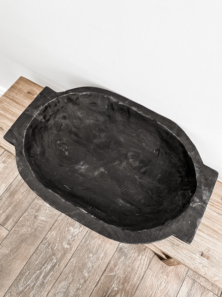 Oval Dough Bowl in Black